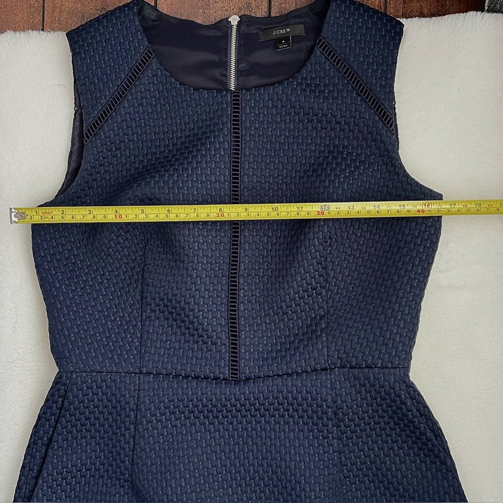 J.CREW Portfolio Dress Navy Blue Textured Sheath Size 6 - Picture 13 of 14